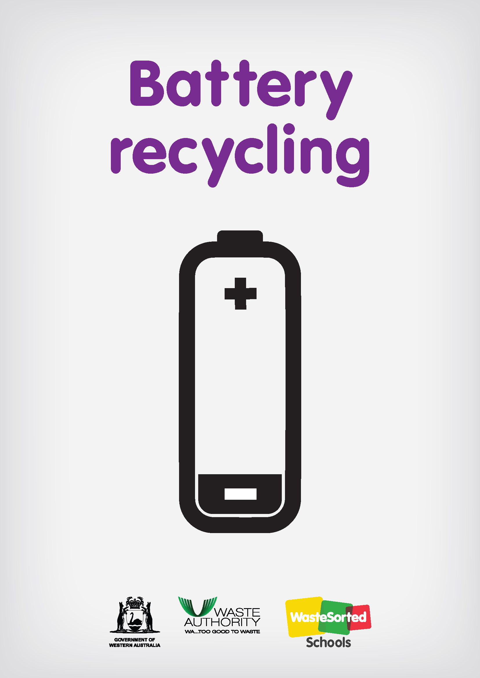 Informative battery recycling poster