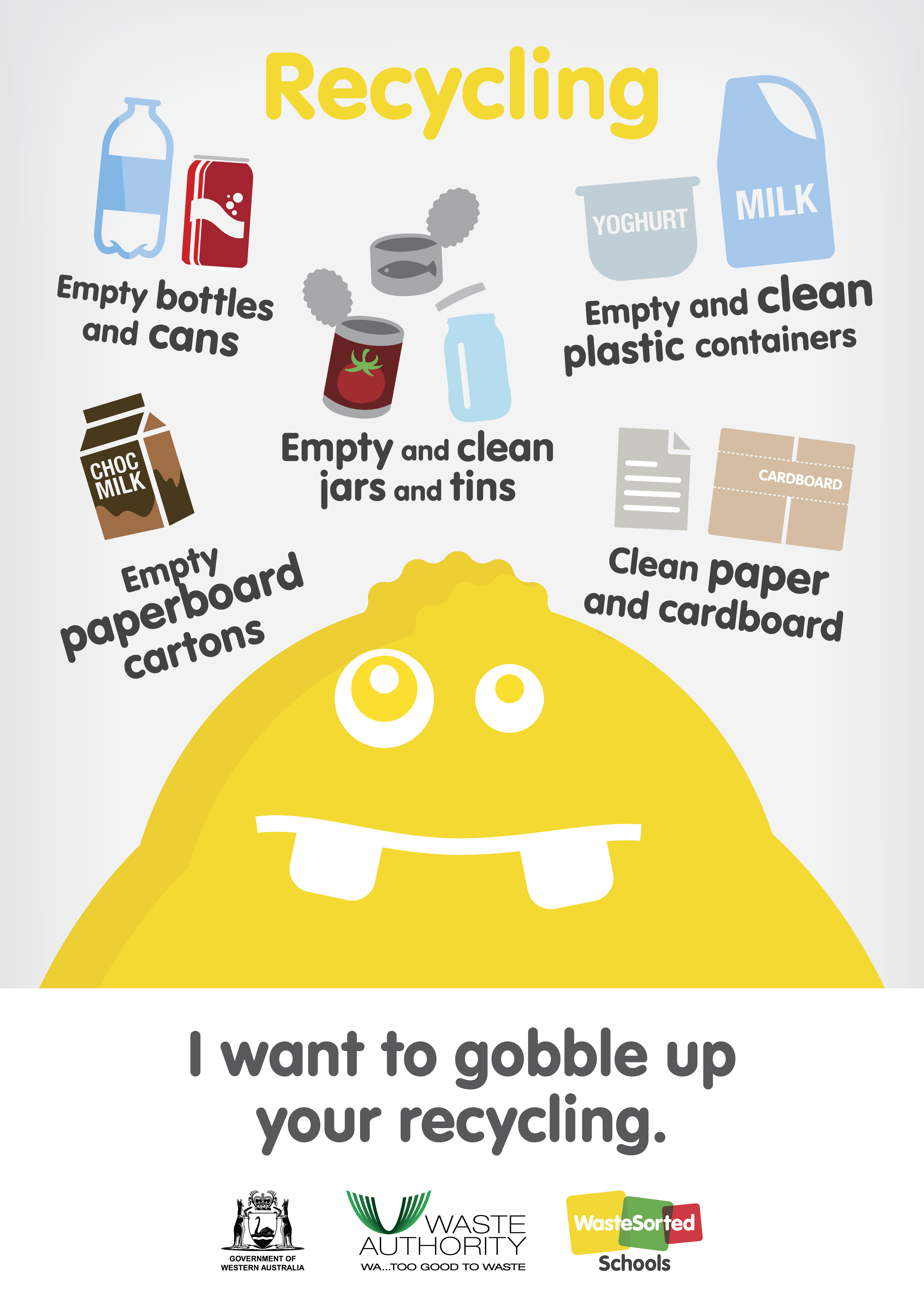 Monster recycling bin